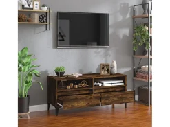Móvel De Tv* Móvel p/ TV 100x34,5x44,5 cm derivados madeira carvalho fumado PT761221 Castanho