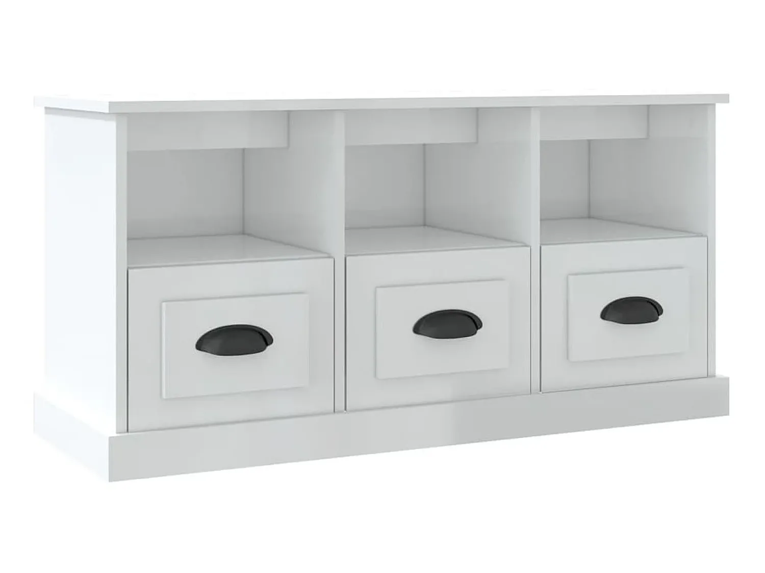 Móvel De Tv| Móvel p/ TV 100x35x50 cm derivados de madeira brilhante PT522374 Branco