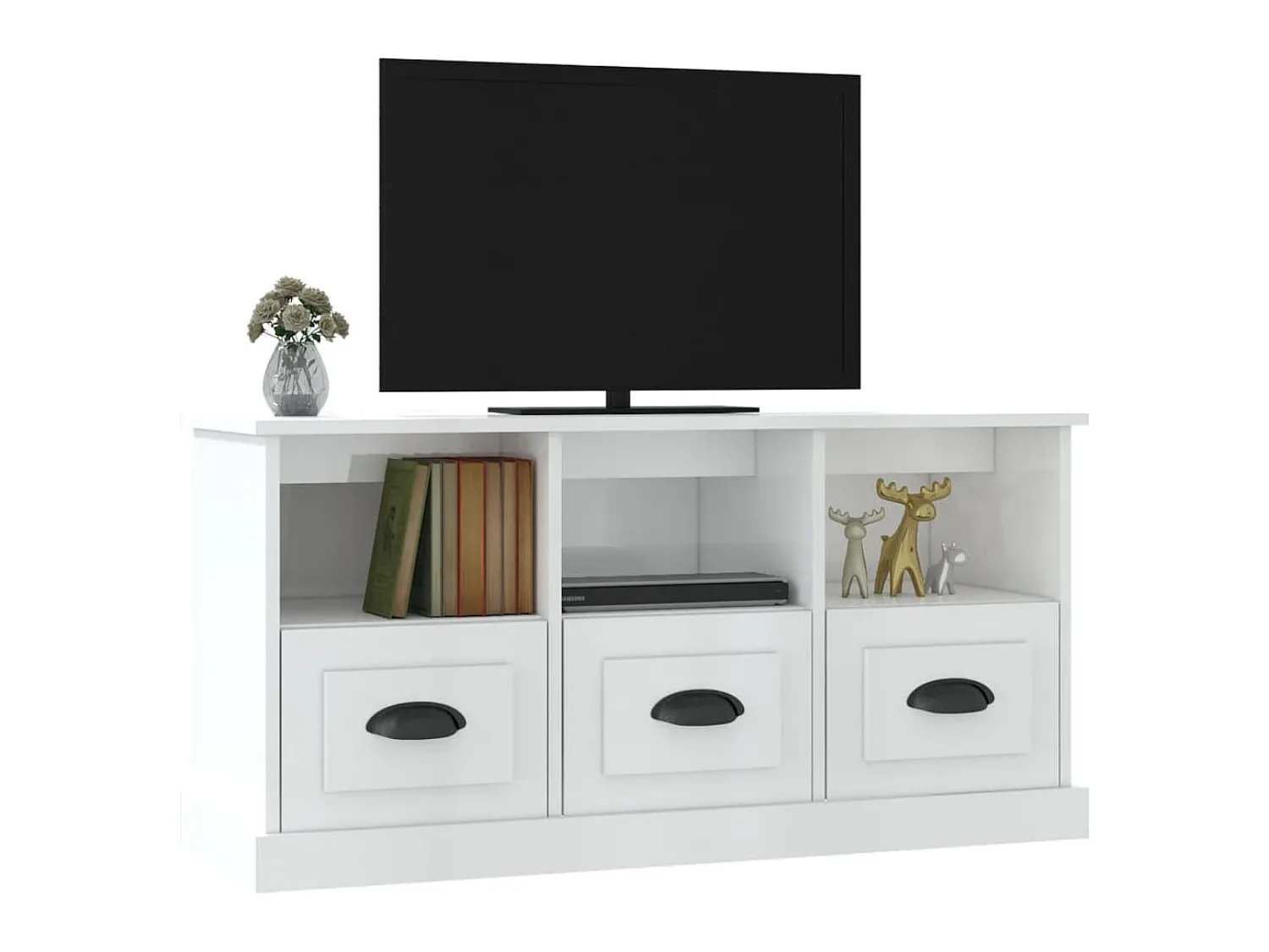 Móvel De Tv| Móvel p/ TV 100x35x50 cm derivados de madeira brilhante PT522374 Branco