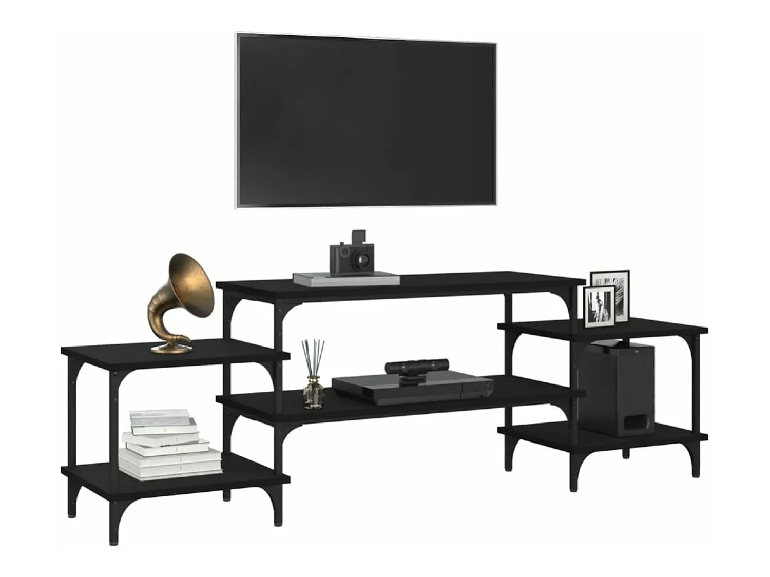 Móvel De Tv| Móvel p/ TV 157x35x52 cm derivados de madeira PT347788 Preto