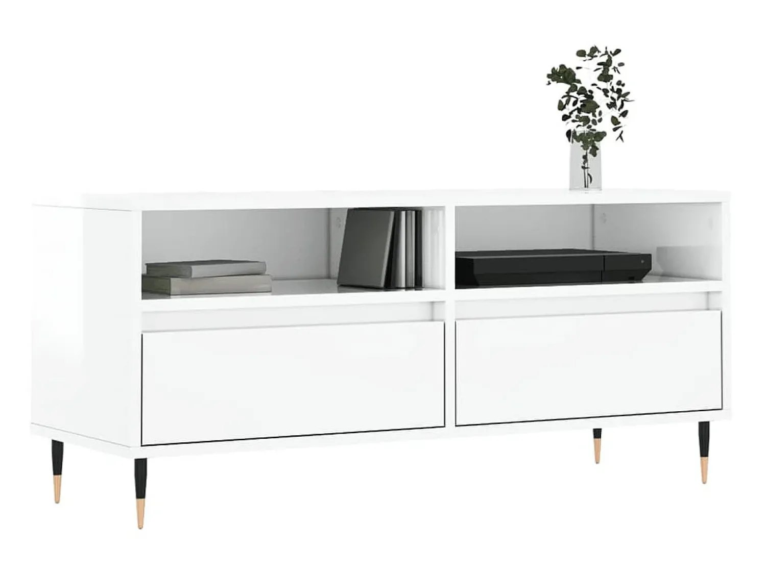 Hot Móvel p/ TV 100x34,5x44,5 cm derivados madeira brilhante PT434958 Branco