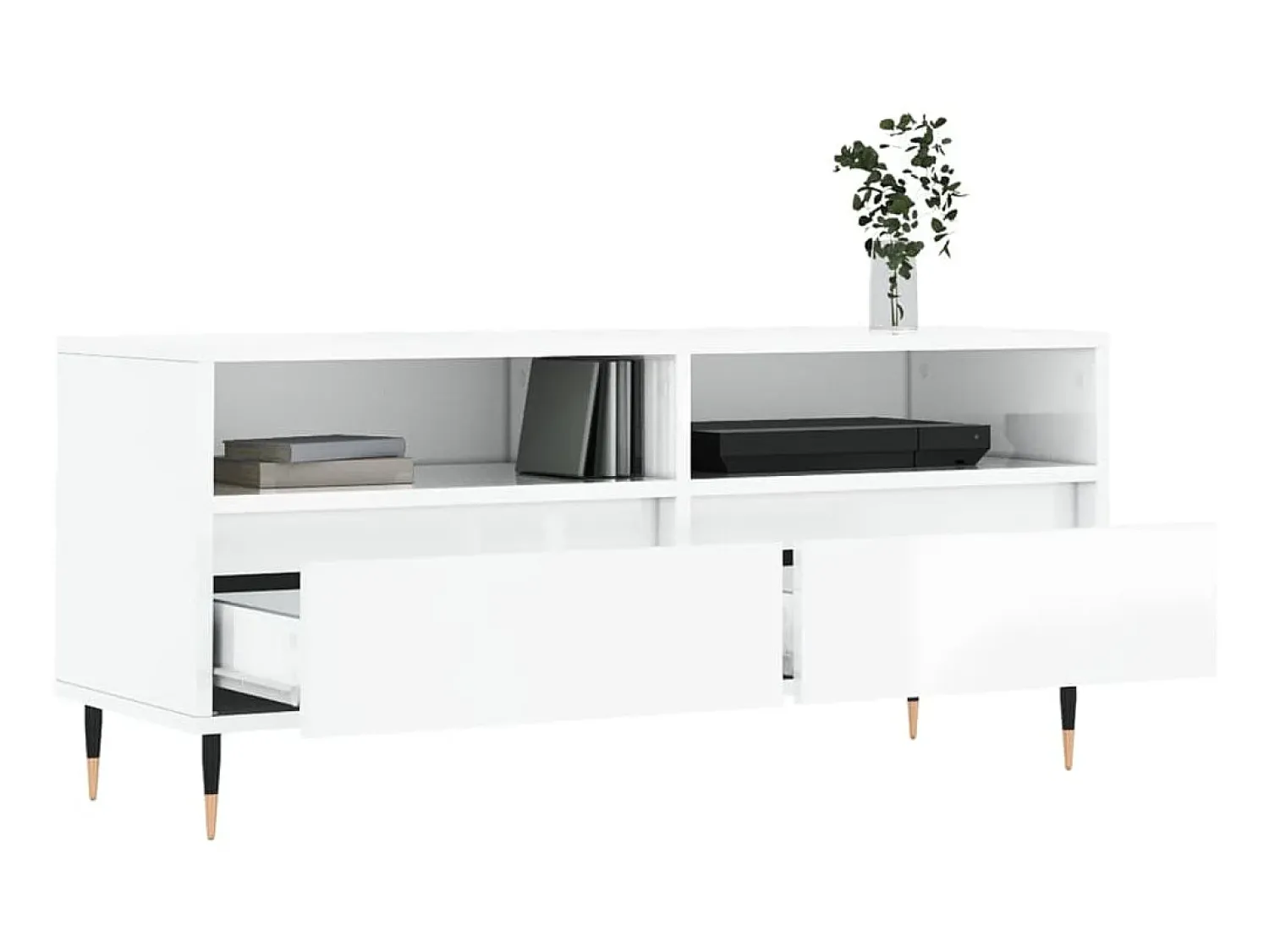 Hot Móvel p/ TV 100x34,5x44,5 cm derivados madeira brilhante PT434958 Branco