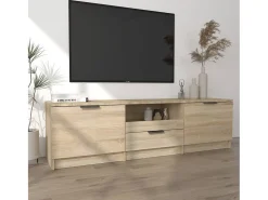 Móvel De Tv* Móvel p/ TV 140x35x40 cm madeira processada cor carvalho sonoma PT391395 Castanho