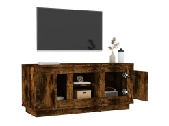 New Móvel p/ TV 102x35x45 cm madeira processada carvalho fumado PT597237 Castanho