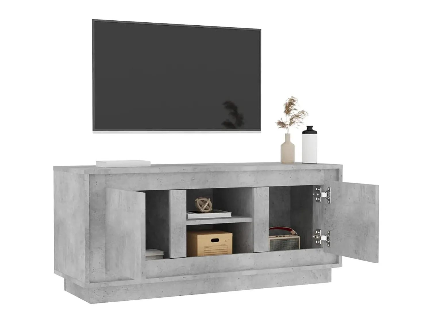 Móvel De Tv| Móvel p/ TV 102x35x45 cm madeira processada cimento PT443175 Cinzento