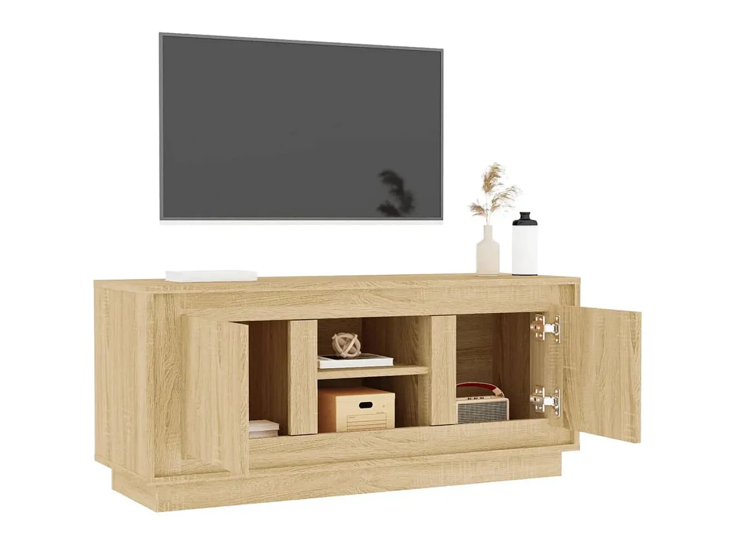 Móvel p/ TV 102x35x45 cm madeira processada carvalho sonoma PT881735^ Móvel De Tv