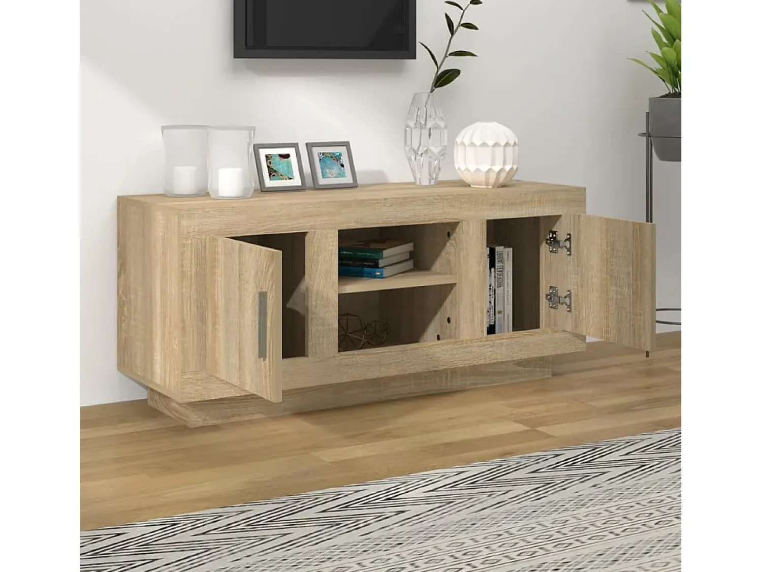 Best Móvel p/ TV 102x35x45 cm madeira processada carvalho sonoma PT348498 Castanho