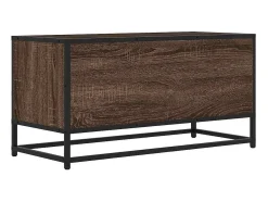 New vidaxl Móvel p/ TV 80x34,5x40cm deriv. madeira/metal carvalho Castanho