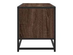 New vidaxl Móvel p/ TV 80x34,5x40cm deriv. madeira/metal carvalho Castanho