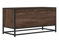 New vidaxl Móvel p/ TV 80x34,5x40cm deriv. madeira/metal carvalho Castanho