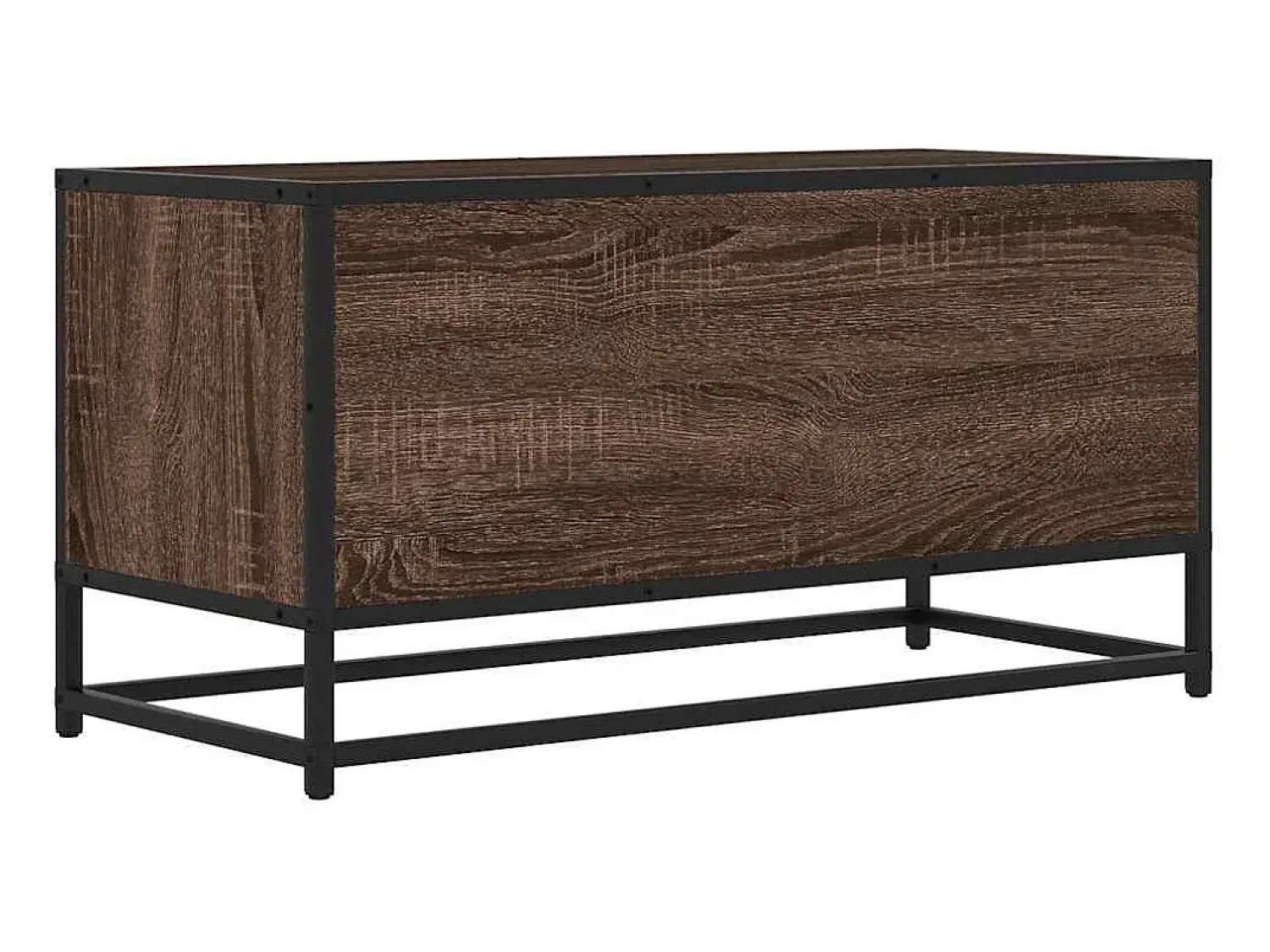 New vidaxl Móvel p/ TV 80x34,5x40cm deriv. madeira/metal carvalho Castanho