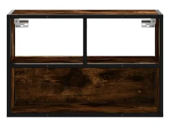 Móvel De Tv|vidaxl Móvel p/ TV 60x31x39,5cm deriv. madeira/metal carvalho fumado Castanho