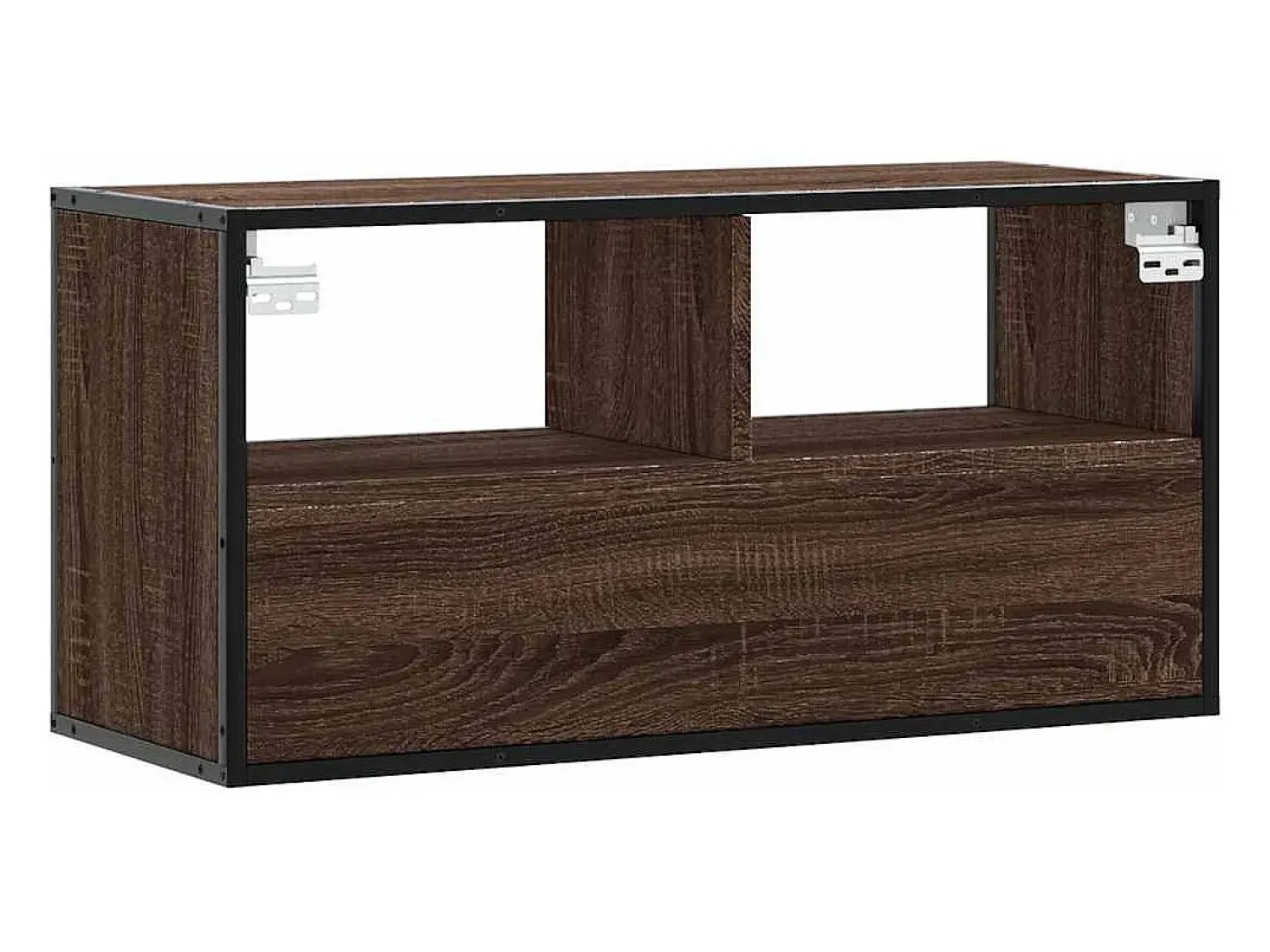 Outlet vidaxl Móvel p/ TV 80x31x39,5cm deriv. madeira/metal carvalho Castanho