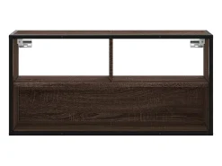 Outlet vidaxl Móvel p/ TV 80x31x39,5cm deriv. madeira/metal carvalho Castanho