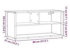 Outlet vidaxl Móvel p/ TV 80x31x39,5cm deriv. madeira/metal carvalho Castanho