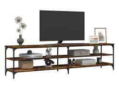 vidaxl Móvel p/ TV 200x30x50cm derivados madeira/metal carvalho fumado^ Móvel De Tv