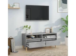 Móvel De Tv| Móvel p/ TV 100x34,5x44,5cm derivados de madeira cinza cimento PT844320 Cinzento