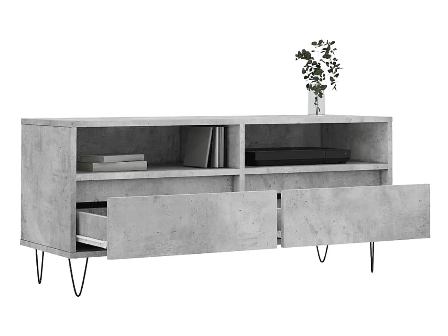 Móvel De Tv* Móvel p/ TV 100x34,5x44,5cm derivados de madeira cinza cimento PT156424 Cinzento