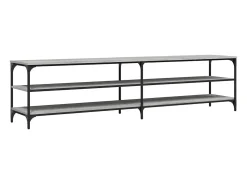 Clearance Móvel p/ TV 200x30x50cm derivados madeira/metal sonoma PT996584 Cinzento