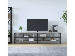 Clearance Móvel p/ TV 200x30x50cm derivados madeira/metal sonoma PT996584 Cinzento