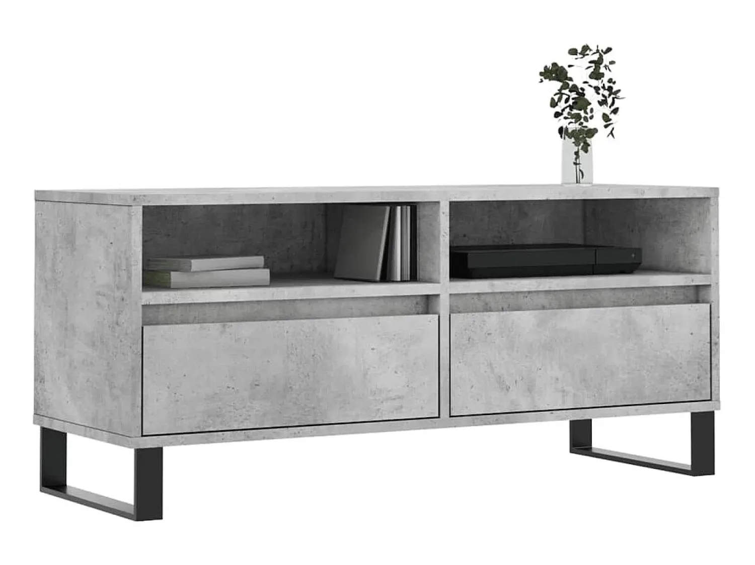 Móvel De Tv| Móvel p/ TV 100x34,5x44,5cm derivados de madeira cinza cimento PT994556 Cinzento