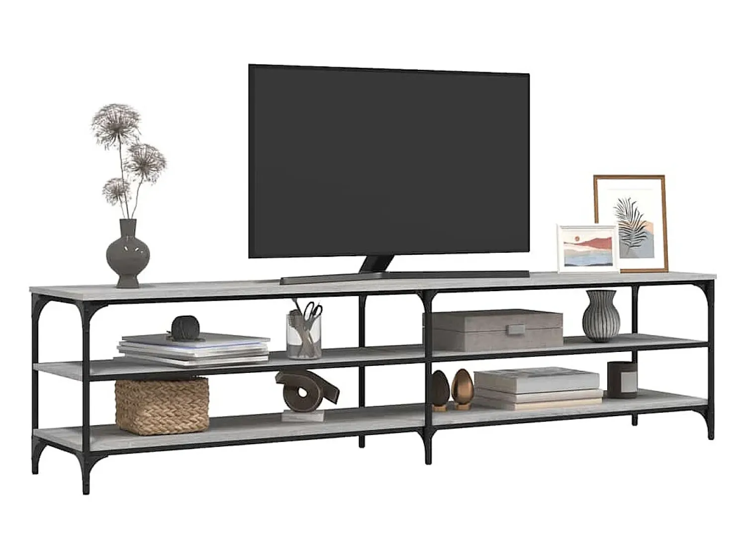 Móvel De Tv|vidaxl Móvel p/ TV 200x30x50cm derivados madeira/metal sonoma Cinzento