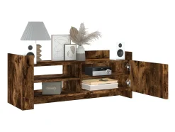 Clearance Móvel p/ TV 100x35x40cm madeira processada cor carvalho fumado PT755715 Cinzento