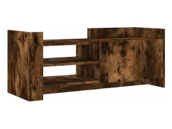 Clearance Móvel p/ TV 100x35x40cm madeira processada cor carvalho fumado PT755715 Cinzento