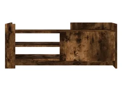 Clearance Móvel p/ TV 100x35x40cm madeira processada cor carvalho fumado PT755715 Cinzento