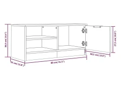 Móvel De Tv*vidaxl Móvel p/ TV 80x35x36,5cm madeira processada cor carvalho sonoma Castanho