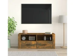 Móvel p/ TV 100x35x40cm madeira processada cor carvalho fumado PT401054 Castanho
