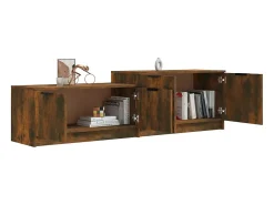 Móvel De Tv| Móvel p/ TV 158,5x36x45cm madeira proc. cor carvalho fumado PT979755 Castanho
