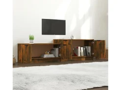 Móvel De Tv| Móvel p/ TV 158,5x36x45cm madeira proc. cor carvalho fumado PT979755 Castanho