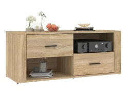 New Móvel p/ TV 100x35x40cm madeira processada carvalho sonoma PT502930 Castanho