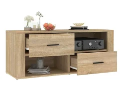 New Móvel p/ TV 100x35x40cm madeira processada carvalho sonoma PT502930 Castanho