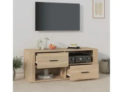 New Móvel p/ TV 100x35x40cm madeira processada carvalho sonoma PT502930 Castanho