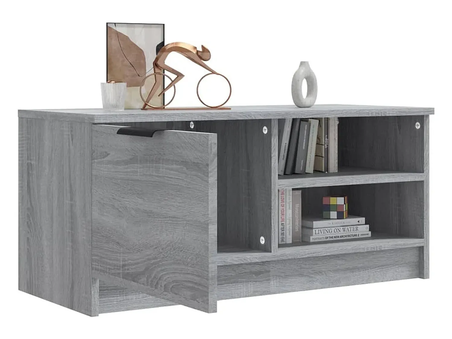 Móvel De Tv| Móvel p/ TV 80x35x36,5cm madeira processada cor sonoma PT675633 Cinzento