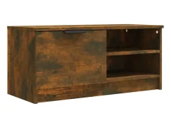 Móvel De Tv| Móvel p/ TV 80x35x36,5cm madeira processada cor carvalho fumado PT588042 Castanho