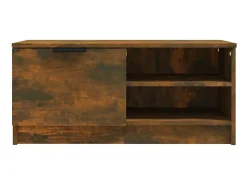 Móvel De Tv| Móvel p/ TV 80x35x36,5cm madeira processada cor carvalho fumado PT588042 Castanho