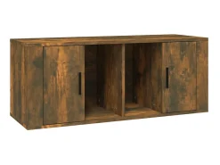 Discount Móvel p/ TV 100x35x40cm madeira processada cor carvalho fumado PT473359 Castanho