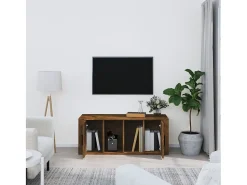 Discount Móvel p/ TV 100x35x40cm madeira processada cor carvalho fumado PT473359 Castanho