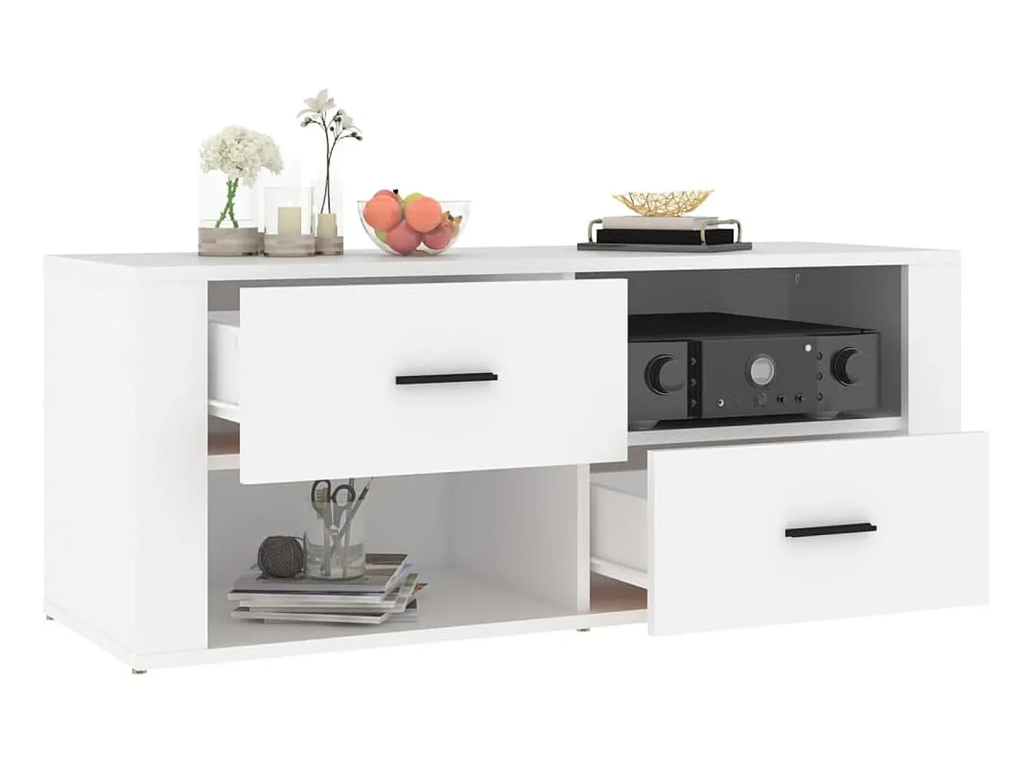 Móvel De Tv| Móvel p/ TV 100x35x40cm madeira processada PT729809 Branco