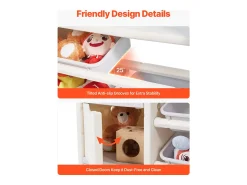 Clearance Móvel para Arrumação de Brinquedos Infantis SucceBuy, com 4 Níveis e Estante, Prateleira Organizadora de Brinquedos com 10 Caixas de Plástico Removíveis Multicor