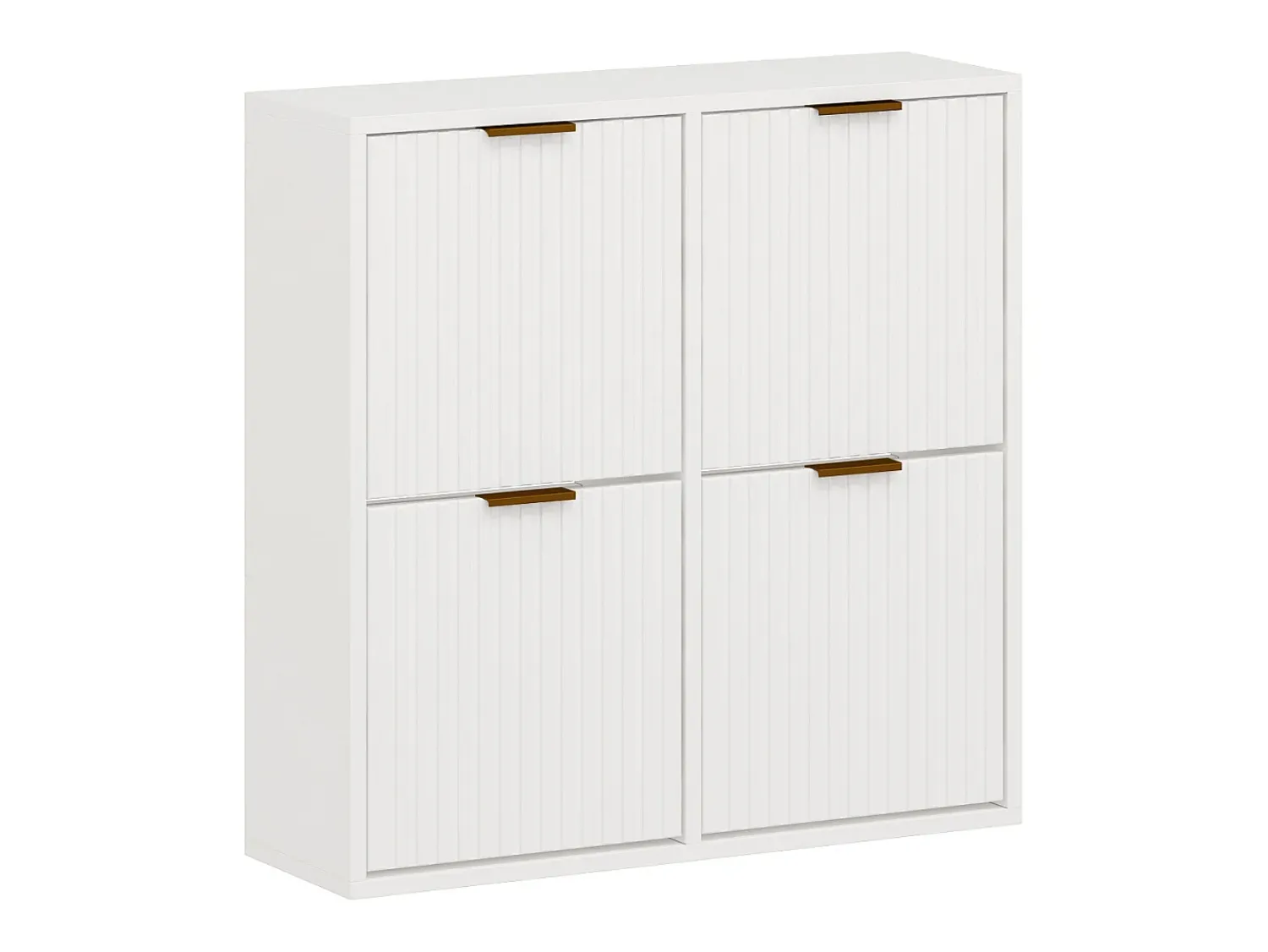 Móvel De Arrumação|Sapateira|Vente-unique Móvel para calçado com 4 compartimentos rebatíveis - e dourado - FRALYN Branco