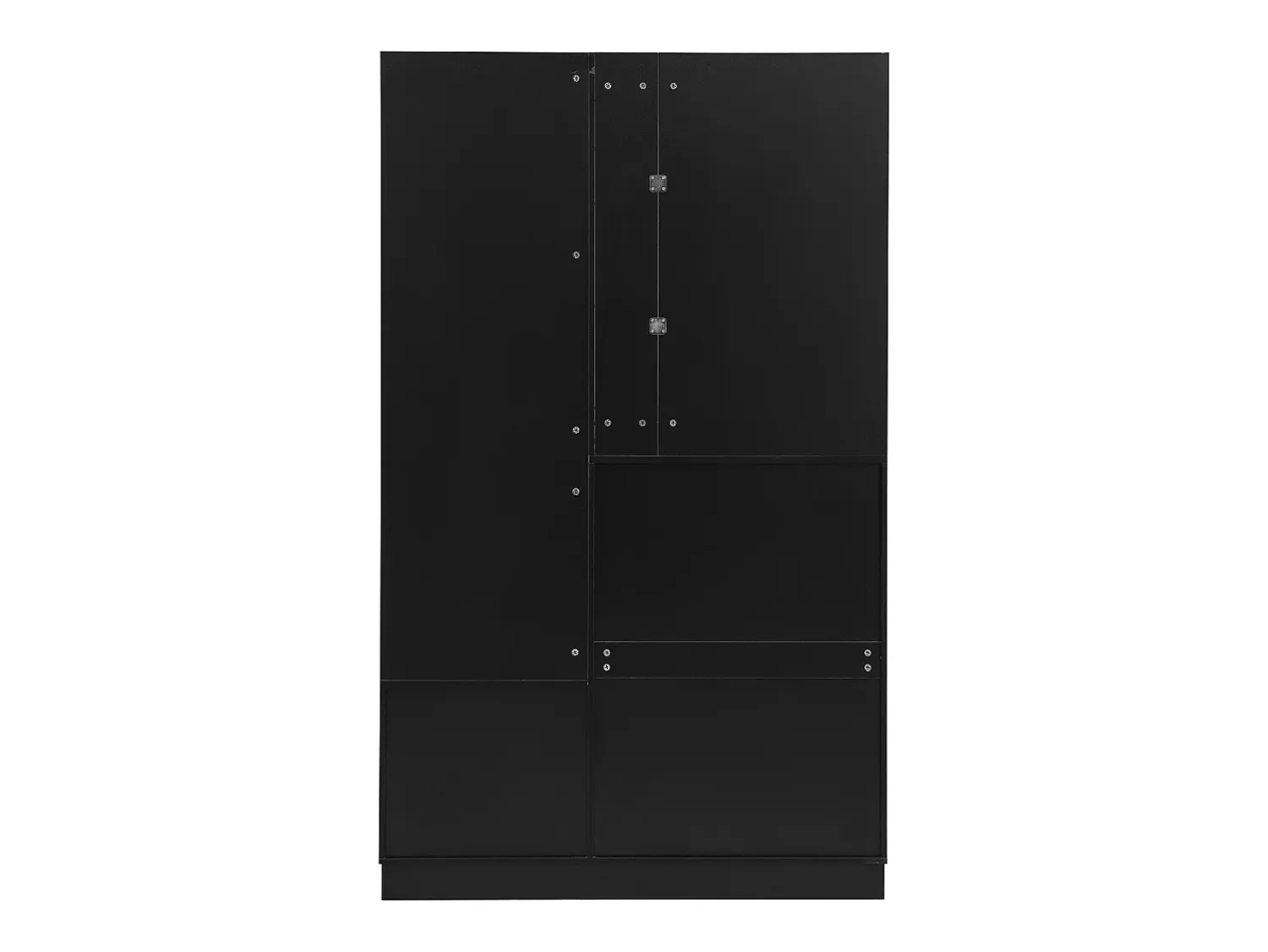Móvel De Entrada|Hauss Spole Móvel para hall de entrada com espelho, sapateira e banco - 110x33x185,5 cm - Preto