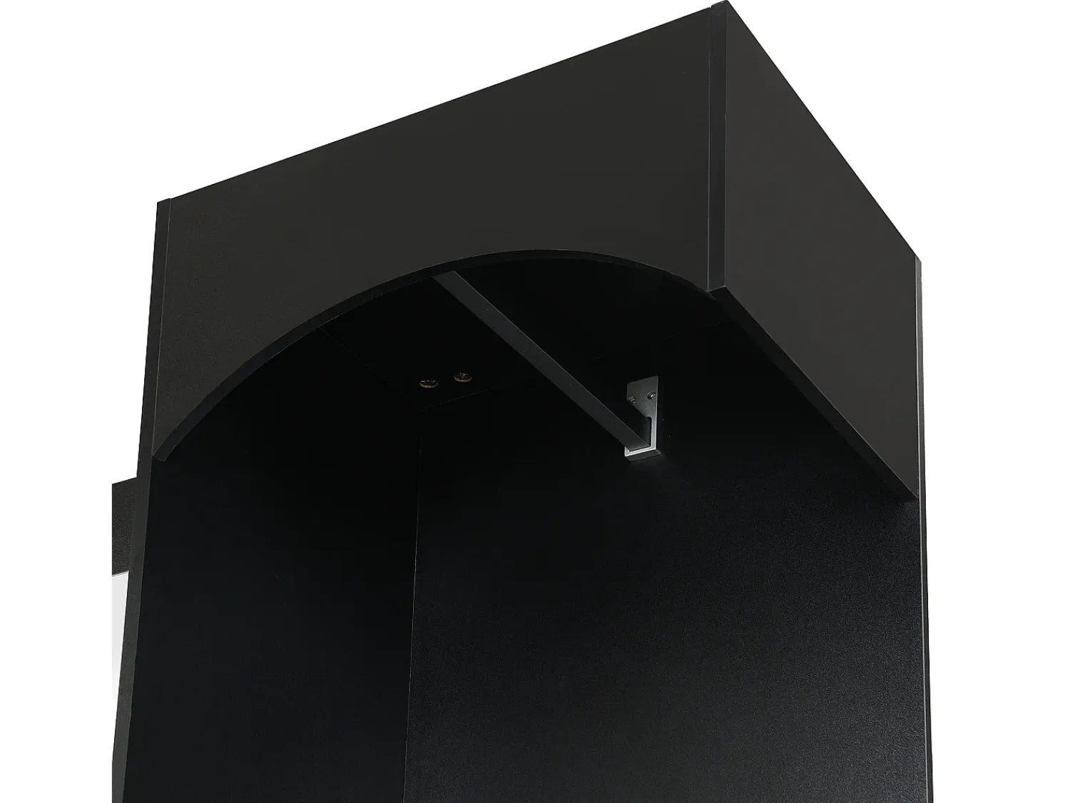 Móvel De Entrada|Hauss Spole Móvel para hall de entrada com espelho, sapateira e banco - 110x33x185,5 cm - Preto