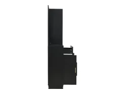 Móvel De Entrada|Hauss Spole Móvel para hall de entrada com espelho, sapateira e banco - 110x33x185,5 cm - Preto