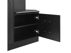 Móvel De Entrada|Hauss Spole Móvel para hall de entrada com espelho, sapateira e banco - 110x33x185,5 cm - Preto