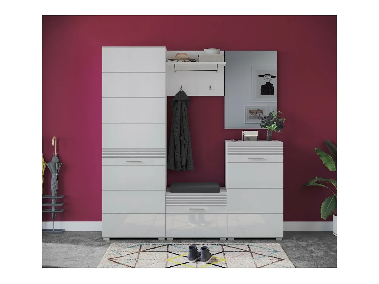 Móvel De Arrumação|Sapateira*Meublorama Móvel para Sapatos – Laqueado – KLEANKIN Branco
