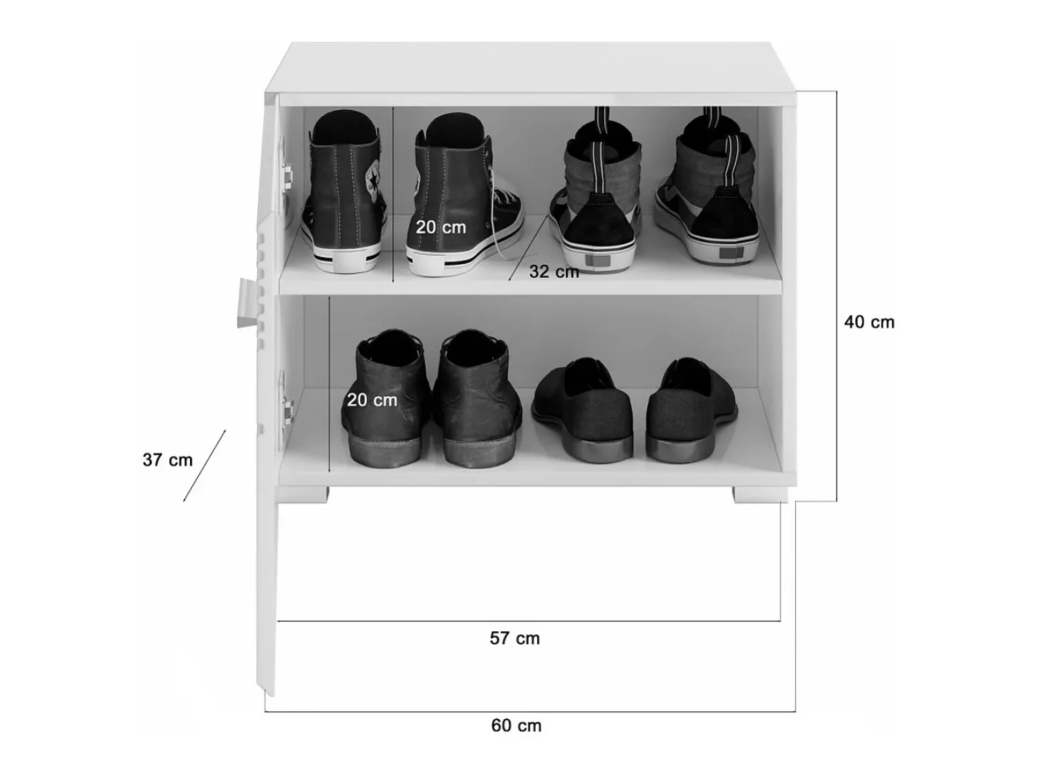 Móvel De Arrumação|Sapateira*Meublorama Móvel para Sapatos – Laqueado – KLEANKIN Branco
